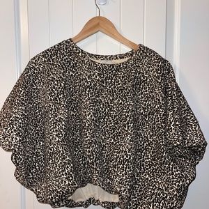 Grey Lab Animal Print Crop Top